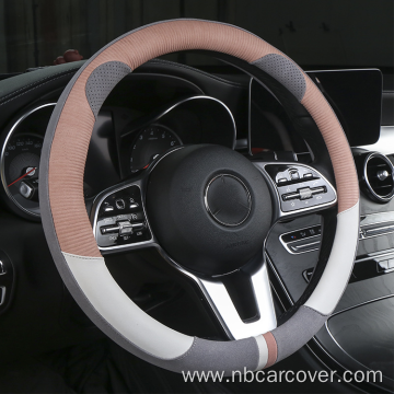 Cute Cartoon Wearable Leather Car Steering Wheel Cover